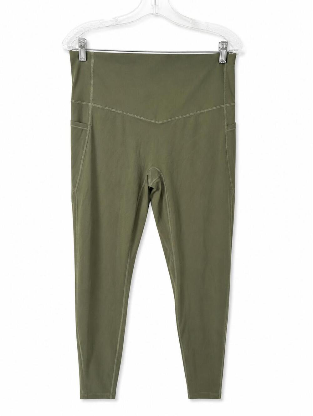 Halara Olive Green High Waist Leggings with Side Pockets Size XL NWOT